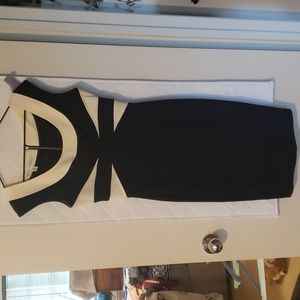 Black and white fitted dress